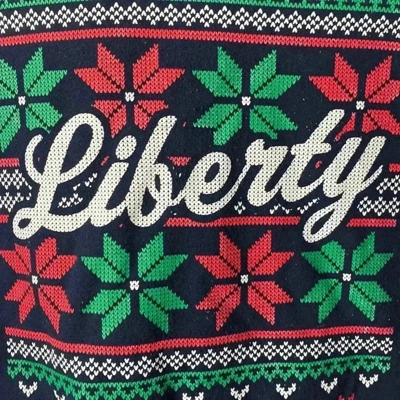 CHAMPION ECO FLEECE MENS SIZE LARGE NAVY SWEATSHIRT LIBERTY CHRISTMAS DESIGN - Picture 3 of 12